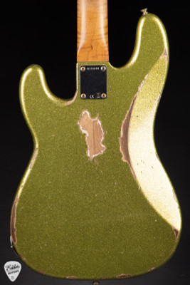 Fender Custom Shop 64 Precision Bass Heavy Relic P/J Bass Guitar in Chartreuse Sparkle