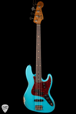 Fender Custom Shop 1964 Jazz Bass Heavy Relic P/J Bass Guitar in Taos Turquoise
