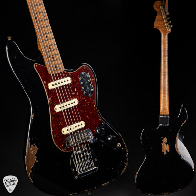 Fender Custom Shop Eddie’s Guitars Exclusive Heavy Relic® Bass VI Bass Guitar in Black Sparkle
