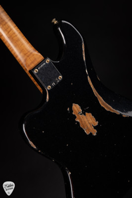 Fender Custom Shop Eddie’s Guitars Exclusive Heavy Relic® Bass VI Bass Guitar in Black Sparkle