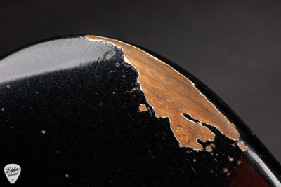 Fender Custom Shop Eddie’s Guitars Exclusive Heavy Relic® Bass VI Bass Guitar in Black Sparkle