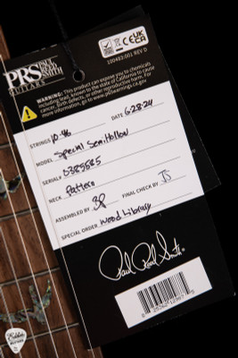 Paul Reed Smith Eddie's Guitars Wood Library Special Semi Hollow Charcoal Blue Burst/Brazilian Fretboard electric guitar