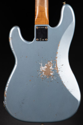 Fender Custom Shop 64 Precision Bass Heavy Relic P/J Bass Guitar in Ice Blue Metallic