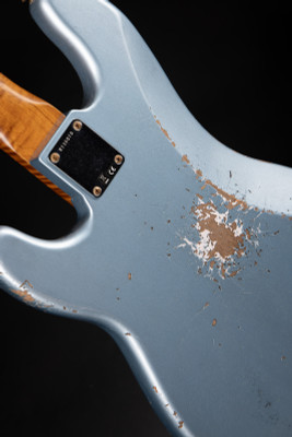 Fender Custom Shop 64 Precision Bass Heavy Relic P/J Bass Guitar in Ice Blue Metallic