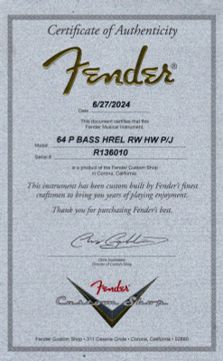 Fender Custom Shop 64 Precision Bass Heavy Relic P/J Bass Guitar in Ice Blue Metallic