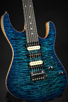 Suhr Modern Black Limba/Quilt Maple - Aqua Blue Burst #60864