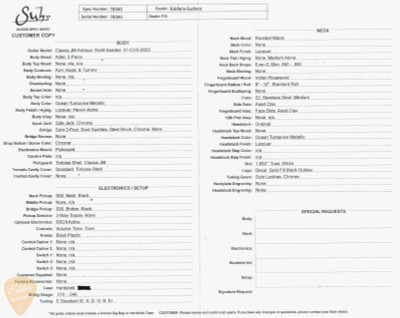 Suhr Eddie’s Guitars Exclusive Roasted Classic JM Antique Electric Guitar in Ocean Turquoise Metallic