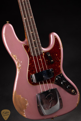 Fender Eddie’s Guitars Exclusive Custom Shop 1964 Jazz Bass Heavy Relic electric guitars Burgundy Mist Metallic