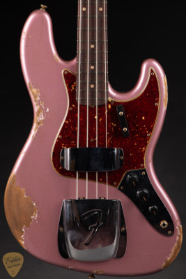 Fender Eddie’s Guitars Exclusive Custom Shop 1964 Jazz Bass Heavy Relic electric guitars Burgundy Mist Metallic