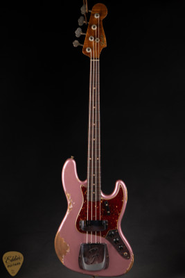 Fender Eddie’s Guitars Exclusive Custom Shop 1964 Jazz Bass Heavy Relic electric guitars Burgundy Mist Metallic