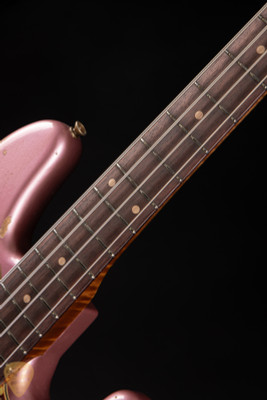 Fender Eddie’s Guitars Exclusive Custom Shop 1964 Jazz Bass Heavy Relic electric guitars Burgundy Mist Metallic