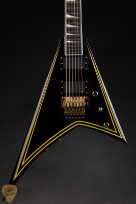 Jackson MJ Series Rhoads RR24MG electric guitar Black with Yellow Pinstripes