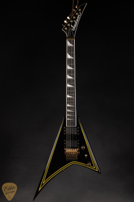 Jackson MJ Series Rhoads RR24MG electric guitar Black with Yellow Pinstripes