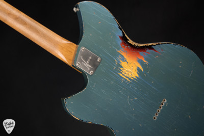 Novo Limited Edition Serus TC Electric Guitar in Pelham Blue Over 3-Tone Sunburst