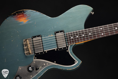 Novo Limited Edition Serus TC Electric Guitar in Pelham Blue Over 3-Tone Sunburst