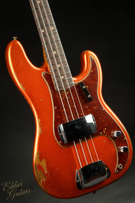 Fender Eddie's Guitars Exclusive Custom Shop 1957 Precision Bass Heavy Relic - Orange Sparkle #R125459