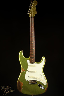 2023 - Fender Custom Shop Eddie's Guitars Exclusive Dealer Select Roasted 1963 Stratocaster Heavy Relic - Chartreuse Sparkle #XN15600