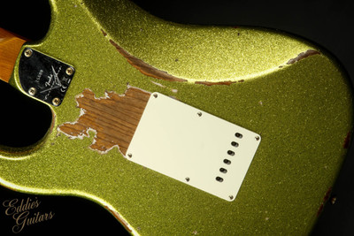 2023 - Fender Custom Shop Eddie's Guitars Exclusive Dealer Select Roasted 1963 Stratocaster Heavy Relic - Chartreuse Sparkle #XN15600