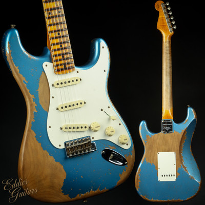 Fender Custom Shop Limited Edition Red Hot Stratocaster Super Heavy Relic - Super Faded Aged Lake Placid Blue