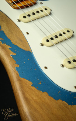 Fender Custom Shop Limited Edition Red Hot Stratocaster Super Heavy Relic - Super Faded Aged Lake Placid Blue