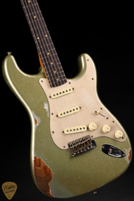 Fender Custom Shop Eddie's Guitars Exclusive Dealer Select Roasted 1963 Stratocaster Heavy Relic - Aged Sage Green Sparkle
