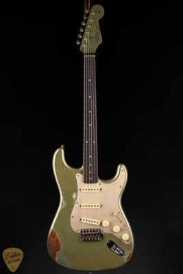 Fender Custom Shop Eddie's Guitars Exclusive Dealer Select Roasted 1963 Stratocaster Heavy Relic - Aged Sage Green Sparkle