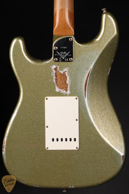 Fender Custom Shop Eddie's Guitars Exclusive Dealer Select Roasted 1963 Stratocaster Heavy Relic - Aged Sage Green Sparkle