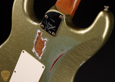 Fender Custom Shop Eddie's Guitars Exclusive Dealer Select Roasted 1963 Stratocaster Heavy Relic - Aged Sage Green Sparkle