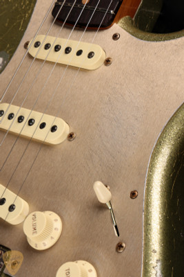 Fender Custom Shop Eddie's Guitars Exclusive Dealer Select Roasted 1963 Stratocaster Heavy Relic - Aged Sage Green Sparkle
