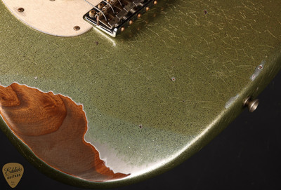 Fender Custom Shop Eddie's Guitars Exclusive Dealer Select Roasted 1963 Stratocaster Heavy Relic - Aged Sage Green Sparkle