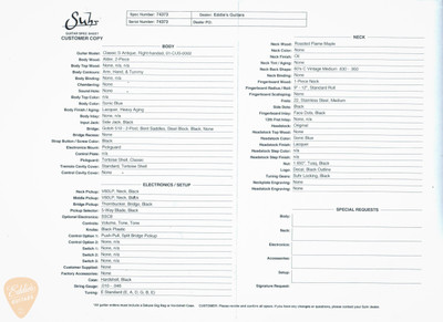 2023 - Suhr Eddie's Guitars Exclusive Classic S Antique Roasted - Sonic Blue #74373