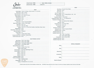 2023 - Suhr Eddie's Guitars Exclusive Classic S Antique Roasted - Ocean Turquoise Metallic #74366