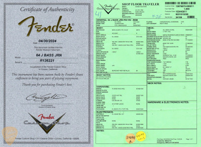 2024 - Fender Custom Shop 1964 Jazz Bass Journeyman - Burgundy Mist Metallic