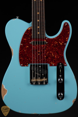 Suhr Eddie’s Guitars Exclusive Roasted Classic T Antique electric guitar in Daphne Blue