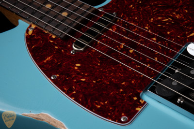 Suhr Eddie’s Guitars Exclusive Roasted Classic T Antique electric guitar in Daphne Blue