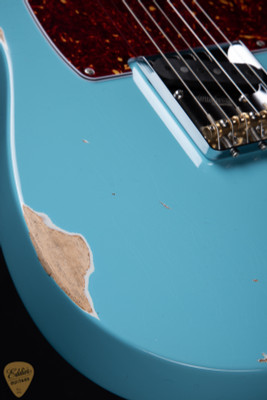 Suhr Eddie’s Guitars Exclusive Roasted Classic T Antique electric guitar in Daphne Blue