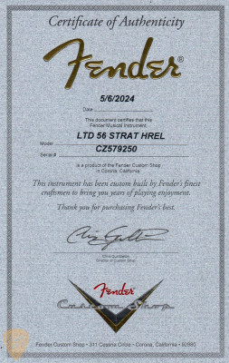 2024 - Fender Custom Shop Limited Edition 56 Stratocaster Heavy Relic - Aged Sherwood Green Metallic #CZ579250