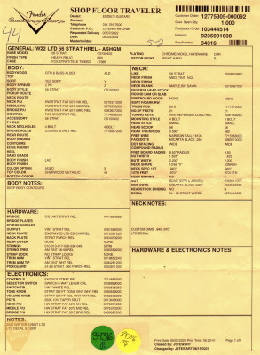 2024 - Fender Custom Shop Limited Edition 56 Stratocaster Heavy Relic - Aged Sherwood Green Metallic #CZ579250