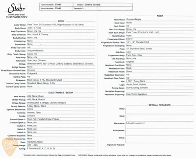 Suhr Pete Thorn Standard HSS Signature - Graphite Metallic #77047