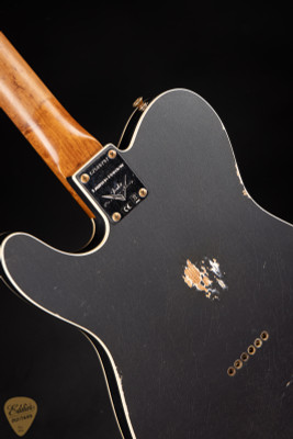 Fender Custom Shop Limited Edition HS Telecaster Custom Relic Electric Guitar in Aged Charcoal Frost Metallic