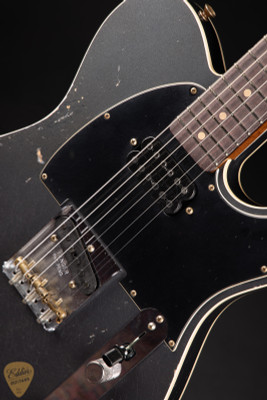 Fender Custom Shop Limited Edition HS Telecaster Custom Relic Electric Guitar in Aged Charcoal Frost Metallic