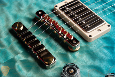 Paul Reed Smith Eddie’s Guitars Wood Library S2 McCarty Singlecut 594 Quilt Top/Ebony FB Makena Blue electric guitars