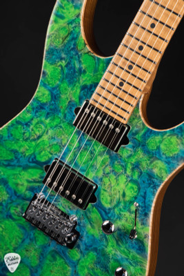 Suhr Modern Roasted Burl Maple Trans Algae Electric Guitar