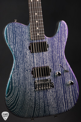 Tom Anderson Pro Am T Electric Guitar in Mystichrome with Silver Dog Hair