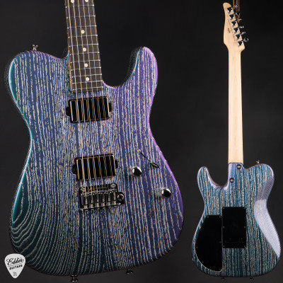 Tom Anderson Pro Am T Electric Guitar in Mystichrome with Silver Dog Hair