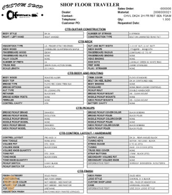 Charvel Spec Sheet