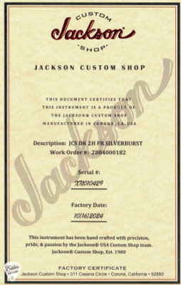 Jackson USA Custom Shop Dinky Floyd Rose DK 2H FR Electric Guitar in Silverburst