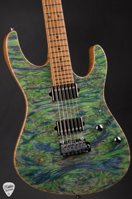 Suhr Modern Roasted Burl Maple Electric Guitar in Trans Algae