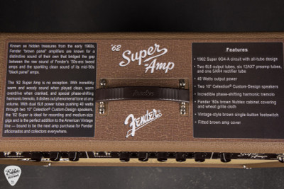Fender ’62 Super Amp – 40W 2×10 Combo Brown & Wheat Guitar Amplifier