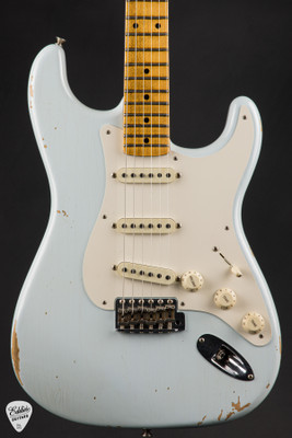 2018 – Fender Custom Shop Wildwood 10 ’55 Stratocaster Relic Electric Guitar in Faded Sonic Blue
